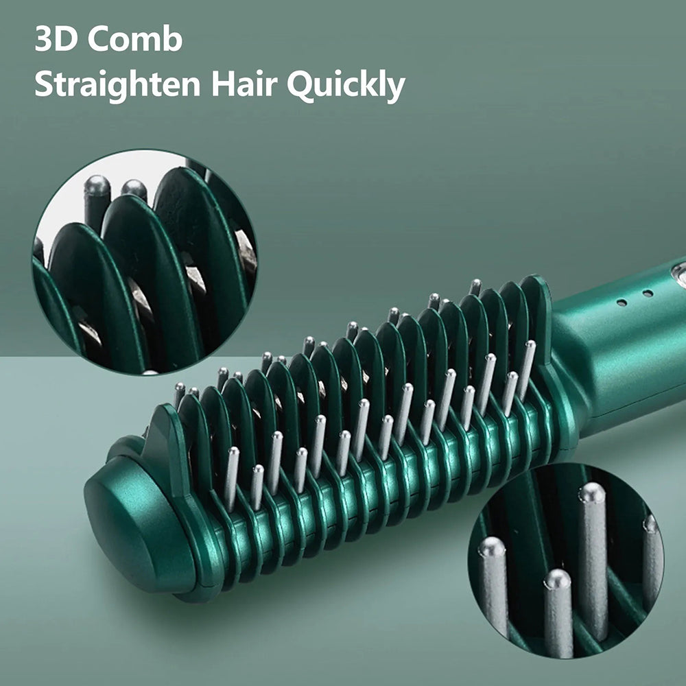 Dual-Purpose Electric Hair Comb for Curling & Straightening