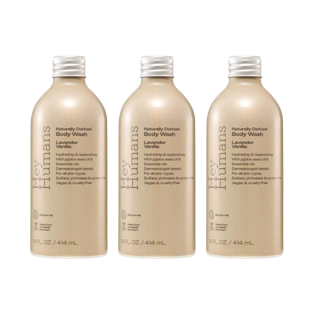 HEY HUMANS Body Wash Lavender Vanilla - 14 fl oz - (Pack of 3)