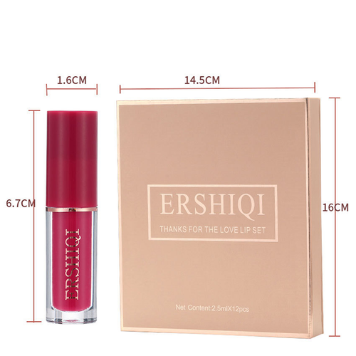 12 pcs Moisturizing Velvet Matte Lipstick Gift Box