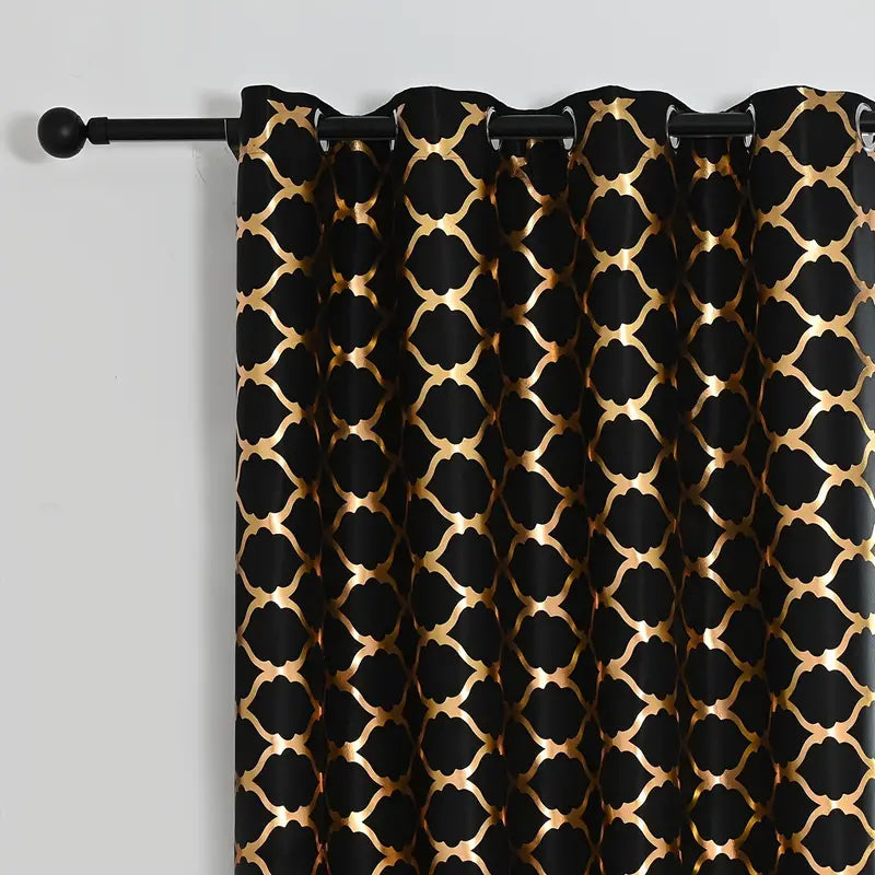 Bronzing Black Curtain Panel for Home Decor and Blackout