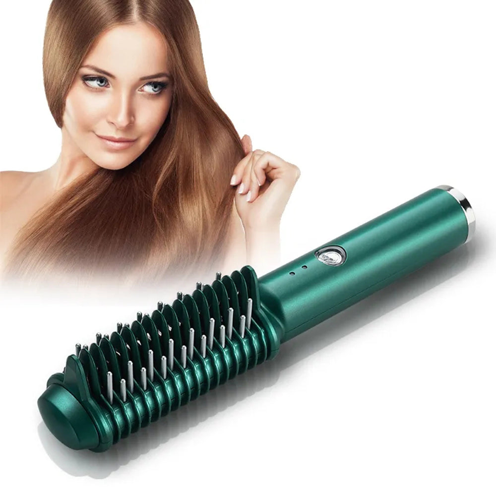 Dual-Purpose Electric Hair Comb for Curling & Straightening
